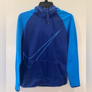 Nike Two-Tone Dri- Fit Blue Hoodie with Swoosh